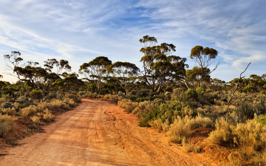 Rote Sandpiste in Australien